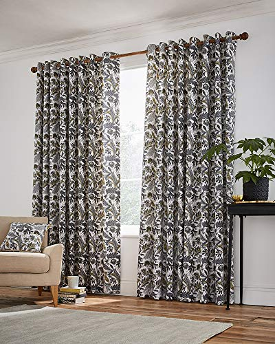 Helena Springfield London Jacaranda Vorhänge, Baumwolle, Halbpanama, Anthrazit, 228 x 183 cm