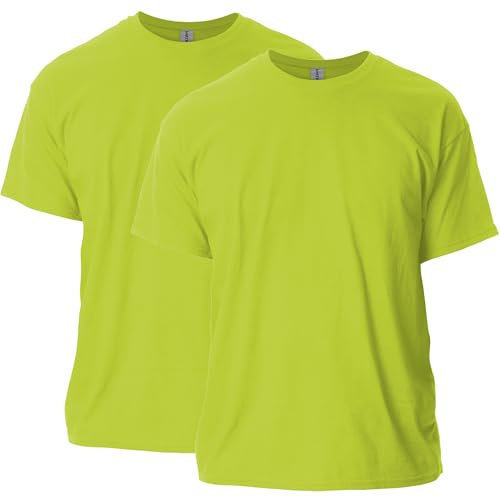 Gildan Ultra Cotton T-Shirt, Style G2000, Multipack Camisa, Verde (Safety Green), XL (Pack de 2) para Hombre