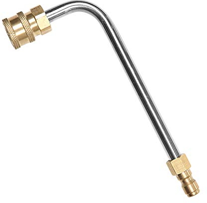 Sooprinse Washer Gutter Cleaner Attachment,Pressure Washer Gutter Rod for Lance/Wand 1/4 Inch Quick Connect,90 degrees curved rod (7 inch)