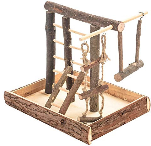 Natural Living Activity Playground Parrot Stand for Smaller Parrots and Pet Birds