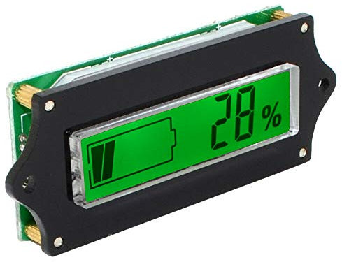 LCD Voltmeter, POWERTOOL Lead Acid Battery Capacity Voltage Tester for Iron Phosphate, Lithium (48V Lead - Acid Battery - Green Light)