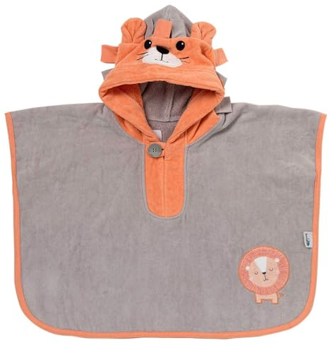 schlummersack kuschelig weicher Badeponcho mit Kapuze, Poncho für den Strand - Löwe - für Jungen und Mädchen von 1-3 Jahre