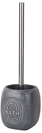 NTT Harz WC-Bürstenhalter Badezimmer Set Reinigungswerkzeug Wc Zubehör Steht Grau Haushalt Stiel WC-Bürsten-Satz (Color : Gray)