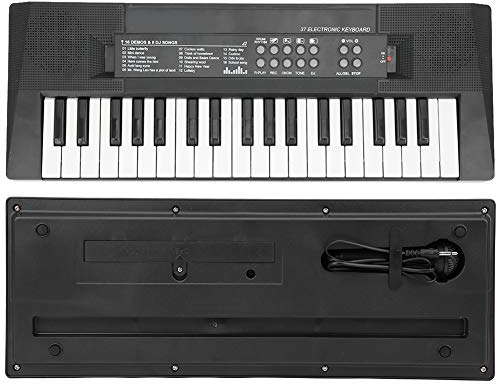 Tastiera elettrica Pianoforte, 37 tasti Pianoforte Microfono Funzione di registrazione Strumento musicale per bambini Giocattolo 2 toni, 16 canzoni, 4 ritmi, 4 percussioni, Organo elettronic
