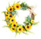 Amosfun Künstlicher Sonnenblumen Kranz Wandkranz Retro Türkranz Landhausstil Gelbe Blume Girland Kranz Ostern Frühling Herbst Dekoration Willkommen Zeichen für Hochzeit Party Haustür Garten