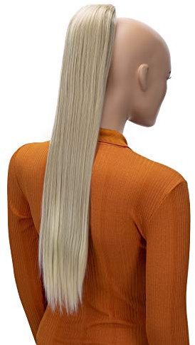 CAISHA 65cm Haarteil Mit Kordelverschluss Langhaar Zopf Pferdeschwanz Haarverlängerung Glatt Hellblond Mix PH619