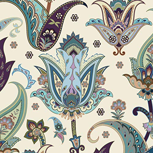 Anna Wand – Selbstklebende Bordüre/Borte/Wandbordüre „Fantasyflowers” Blumen floral – Violett/Blautöne – 450 x 11.5 cm – Made in Germany