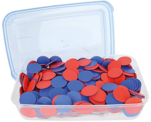 Wiemann Lehrmittel Wendeplättchen rot/blau, Zählchips für Mathematik, Rechenhilfe (400 Wendeplättchen)