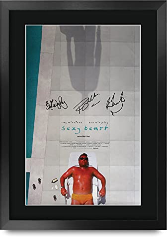 HWC Trading FR A3 Sexy Beast Ray Winstone Gifts Gedrucktes Poster signiertes Autogramm Bild für Film-Fans, A3 gerahmt