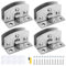 GZhaizhuan 4 bisagras de cristal, abrazadera de puerta ajustable, bisagra de puerta de cristal para 5-8 mm de grosor, con tornillos, láminas transparentes, destornillador (plata)