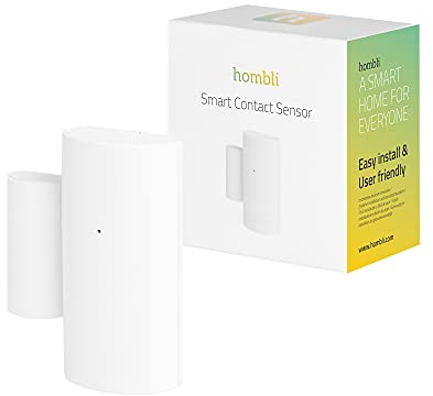 Hombli Smart Bluetooth Capteur de Contact avec Notifications Instantanées | Capteur de Porte et Fenêtre sans Fil Intelligent avec Fonction App | Compatible avec Google et Alexa | Installation Facile