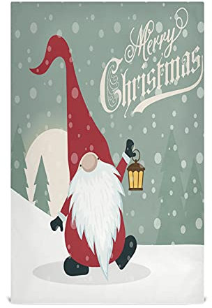 Mnsruu Lot de 1 torchon de cuisine rétro avec nain de Noël Nouvel An Super absorbant doux 71 x 46 cm