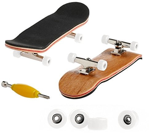 Lottoyday 1 Pack Professional Mini Maple Wooden Fingerboards, Finger Skateboard Toy Set for Kids (White)
