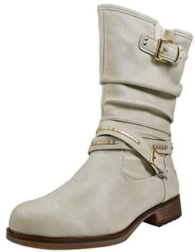 MUSTANG Damen Stiefelette Warmfutter 1139-624, Größe:41 EU, Farbe:Weiß