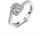 Musihy Verlobungsring, Ring Damen Zirkonring Halo Ring Zirkonia Weiß Ringgröße 56 Jahrestag Geschenk