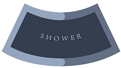 EUPXRHY Duschvorleger Runddusche Super SaugfäHig, Kieselgur Gebogene Duschmatte Schnelltrocknend Duschmatte Halbrund, 4-Schicht Badteppich Eckdusche rutschfest Waschbar Bathroom Mat,Blau,40x75CM
