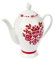 NUVOLE DI STOFFA Porzellan Teekanne COME NELLE FAVOLE weiß rot 985 ml Ø8 cm