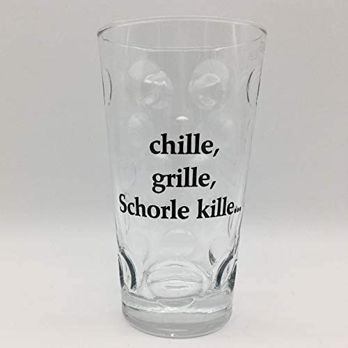 Chille, Grille, Schorle kille... Dubbeglas 0,5 L - Pfalz Schorleglas