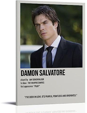 Ian Somerhalder Vampire Diaries Leinwand-Poster, Dekoratives Gemälde, Wandkunstdruck, Modernes Familienschlafzimmer-Dekor, 30 x 45 cm