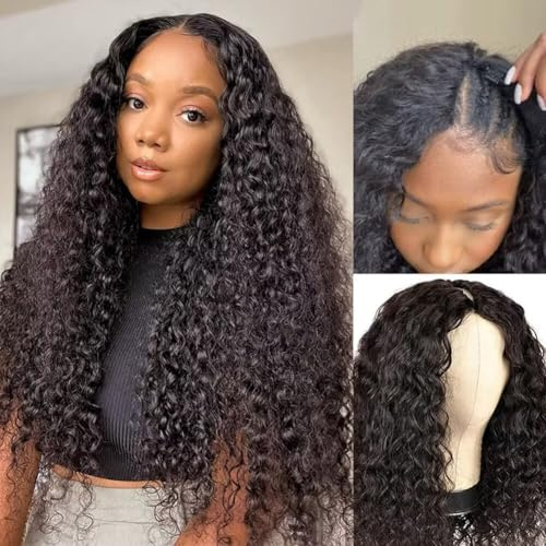 Echthaar Perücke Water Wave V Part Human Hair Wig For Women Culy V Part Human Hair None Lace Front Wig Upgrade U Part Wigs Beginner Friendly 24 Inch