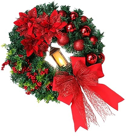 Artibetter 1stk Girlande Leuchtet Weihnachtsschmuck Geführter Weihnachtskranz Weihnachtstürkranz Christbaumkranz Fensterkränze Weihnachten Neujahrskranz Künstliche Drinnen Plastik Wandbehang