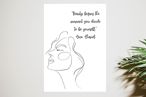 Coco Chanel Beauty Home Druck, modernes Dekor, Zitat, schwarz-weiß, Wohnzimmer-Kunstwerk, Wohnaccessoires, Schlafzimmer, Flur, Badezimmer, Küche, Arbeitszimmer, Poster, A4, ungerahmt