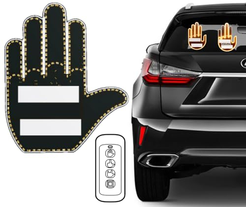 Merrwon LED-Finger-Schild für Auto, Autofenster-Fingerlicht, Finger-Up-Flick-Handlicht, LED-Gestenanzeigelampe, Autobeleuchtung interaktive