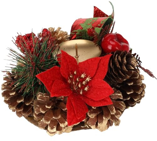 Home & Styling Adventskranz mit Zapfen, Kerzenhalter, 15 cm