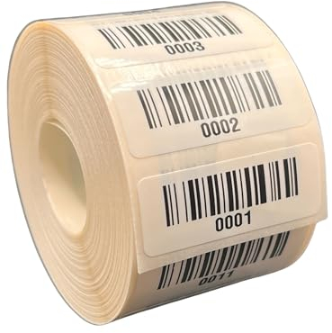 Universal Etiketten Barcodeetiketten Archivierungsetiketten 40x15mm fertig bedruckt 4 bis 13 Stellig 1000Etiketten/Rolle