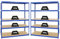 PROREGAL Mega Deal 2er-Set Schwerlastregale Giant Elephant 180x150x60cm mit 5 Ebenen Fachlast 200kg Blau, Kellerregal, Steckregal, Garagenregal, Lagerregal