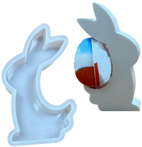 Silikonform Hase, 3D Osterhase Silikonformen Gießformen, Gießformen Gips Ostern, Ostern Hase Backform für Schokolade, Kerze, Seife, Kuchen, Gelee