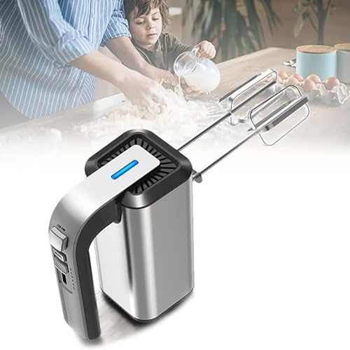 Kitchen Hand Mixer Electric- 450W Turbo Boost/Self-Control Speed + 5 Speed + Eject Button + Stainless Steel Accessories- Easy Whipping Dough, Cream- For Home Baking Essentials