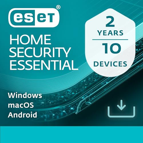 ESET HOME Security Essential 2025 │ 10 Devices │ 2 Years │ Antivirus, Safe Banking & Browsing, Network Inspector, Firewall included │ Windows, MacOs & Android │ Activation Code by email