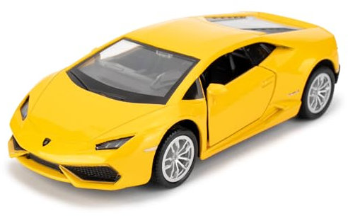 imtfzct 1/36 Lamborghini Huracan LP610-4 Modellauto, Spielzeugauto aus legiertem Stahl mit Rückzugsfunktion, Autogeschenke für Jungen und Mädchen (gelb)