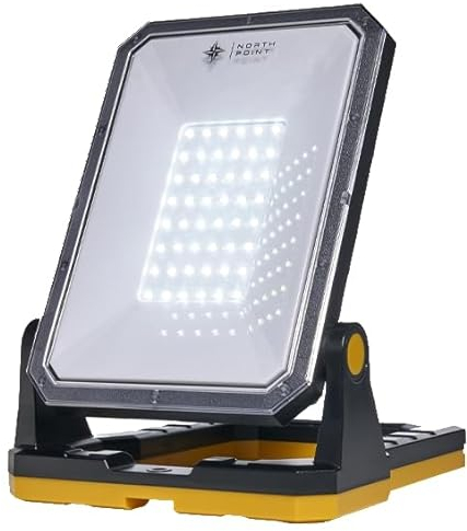Northpoint Projecteur de chantier LED multi-batterie pour batteries 18-20 V max. 30 W 3000 lm 6500 K à intensité variable compatible avec Bosch Professional, Makita, DeWalt, Black&Decker, PorterCable,
