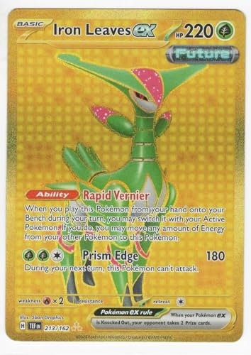 Pokemon – Iron Leaves ex 213/162 - Temporal Forces – Hyper Rare Gold – Foil Card