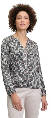 Cartoon Damen Casual-Bluse mit Muster 42, Blue/Rosé