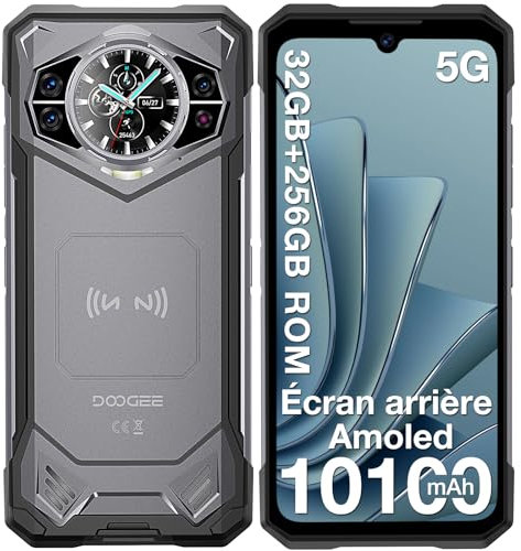 DOOGEE S200 5G Rugged Smartphone 32 GB+256 GB,10100 mAh,1.32Rear Display, Dimensity 7050 Octa Core,100 MP+20 MP+2 MP,6.72”FHD 120 Hz, Android 14,Fingerprint ID/Face Unlock/NFC/WiFi6/GPS Grigio Scuro