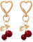 Yuanchu Lot de 2 porte-clés en forme de cerise, esthétique, breloque en forme de cœur, sac à main, sac à dos, cerise, accessoire de décoration pour femmes et filles, Doré, rouge, taille unique