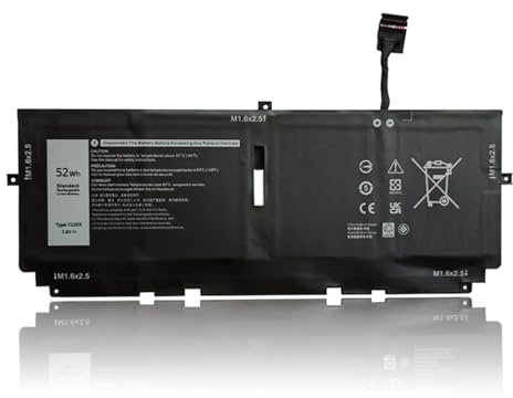 7.6V 52Wh 722KK Laptop-Akkus für Dell XPS 13 9300 9310 9380 (2020) 13.4 Series P117G P117G002 P117G001 FP86V 2XXFW