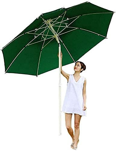 NSTVVEE Gartenschirm, Sonnenschirm, Sonnenschirm, Garten-/Außenschirm mit Druckknopf, Neigung und Kurbel, Terrassenschirm für Balkontisch, Terrasse, Hinterhof, Schwimmbad, Garten (grün)