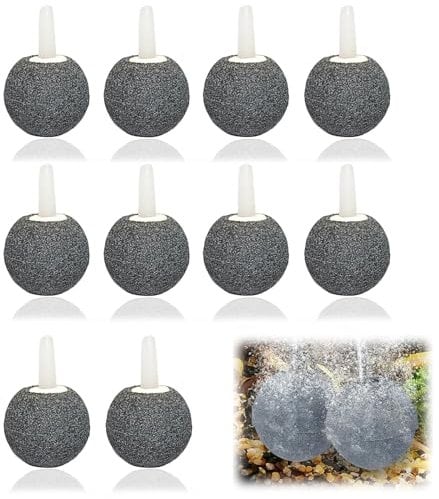 WNXBFO 10 PCS Air Stones for Fish Tanks,Fish Tank Air Stone,2.5cm Aquarium Air Stone for Pond Air Stone Aquarium Ball Bubble Diffuser Release Tool for Pond Air Pumps Fish Tanks Buckets Ponds