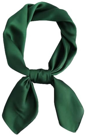 SHUBEIEUMI Seidentuch Damen, Seidenkopftuch, Einfarbiger Weicher Seidentuch, Halstuch Größe 70 cm x 70 cm, Damen Tuch Schal (Grün)