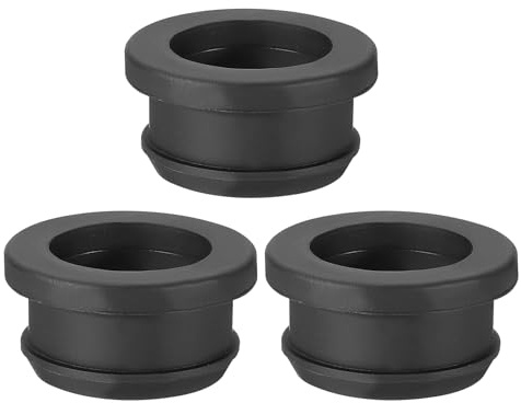 PATIKIL 26mm / 1 Inch Drill Hole,13/16 Inch ID Rubber Grommets, 3Pcs Top Hat Grommet for Wiring Eyelet Ring Gasket Automotive Firewall Cable Hole Plugs Wires Protection, Black