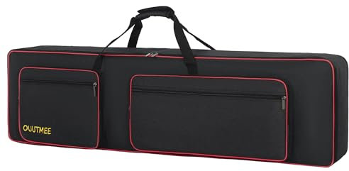 OUUTMEE funda 88 keyboard, para pianos electrónicos, tela Oxford 600D con 10 mm Inicio, Gigbag (negro) a prueba de golpes, impermeable, cuatro protectores de esquina