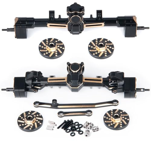ZuoLan Aluminum Vorderachse Hinterachse RC Achsen Axles mit Messing Hex for Axial SCX24 Deadbolt JLU C10 Gladiator 1/24th RC Crawler Car Upgrades Parts