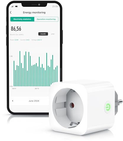 CSL - Smart WLAN-Steckdose mit Energieüberwachung – Steuerung per Smart Life App – Alexa & Google Home kompatibel – Stromverbrauchsmessung – Zeitschaltuhr Timer – Tuya Smart