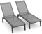 FHVIT Set di 2 chaise longue da patio, con 5 schienali regolabili, pieghevoli, in alluminio, per esterni, a bordo piscina, abbronzatura al sole, grigio