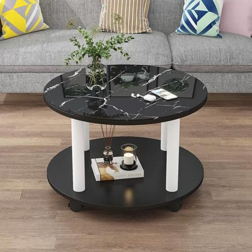 Couchtisch Mit Stauraum, Runder Couchtisch Aus Glas, Couchtisch Mit Glasplatte, Wohnzimmertisch Mit Rollen, Moderner Couchtisch Mit 2 Ebenen, Mode Schmiedeeisen Wohnzimmertisch, Kleiner Beistelltisch(