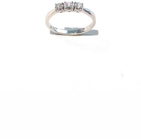 diWa Jewels Anello Trilogy in Oro Bianco 18 Kt con Diamanti 0,10 ct, Misura 11/12
